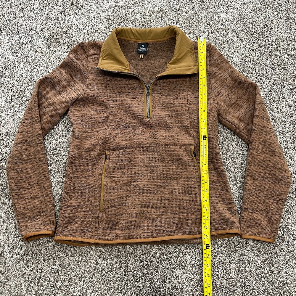 KUHL Sweater Womens Small S Brown Ascendyr Fleece 1/4 Zip Hike Outdoor